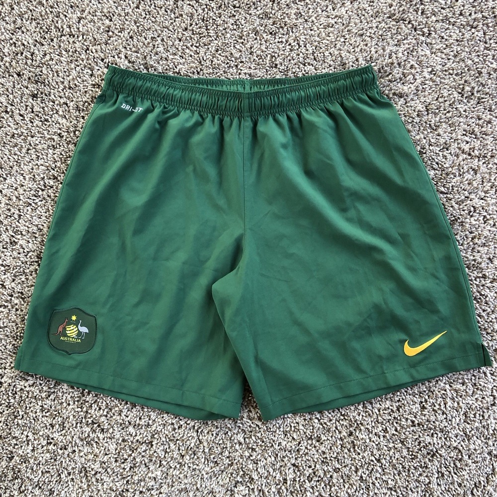 Nike Australia Shorts Mens Size 2XL Green Polyester National Team Home Football